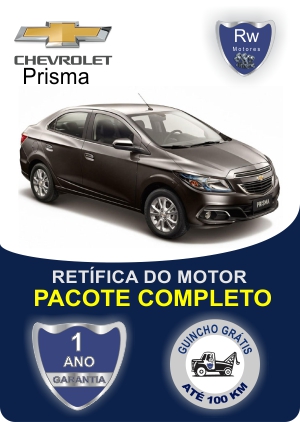 Retífica de motor Chevrolet Prisma com garantia pacote completo Rw motores